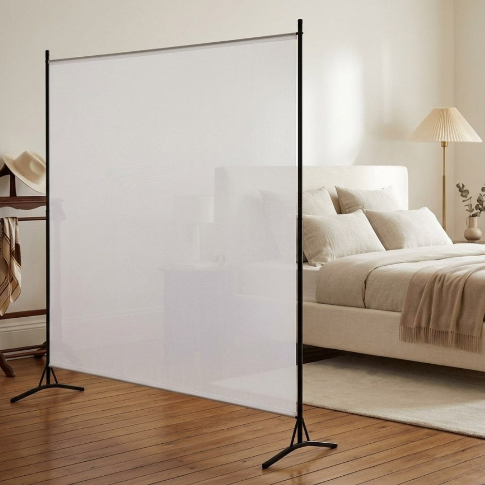 Paravent 1 Panneau Tissu Blanc