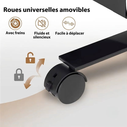 Paravent 3 Panneaux Tissu sur Roulettes
