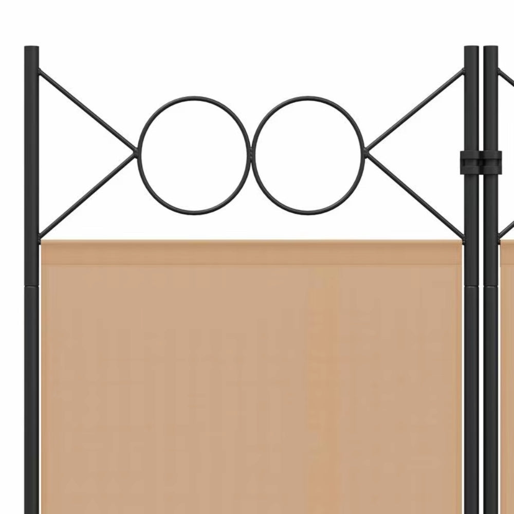 Paravent 6 Panneaux Tissu Beige