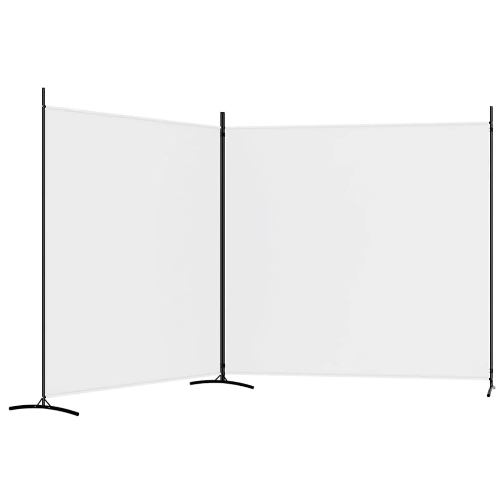 Paravent 2 Panneaux Tissu Blanc