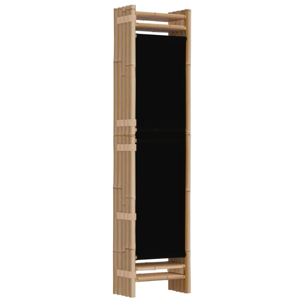 Paravent 5 Panneaux Bambou & Toile