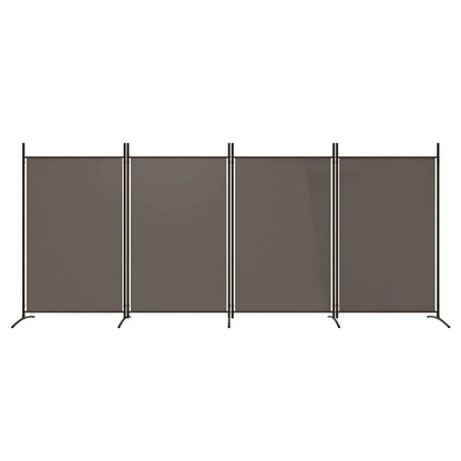 Paravent 4 Panneaux Tissu Anthracite