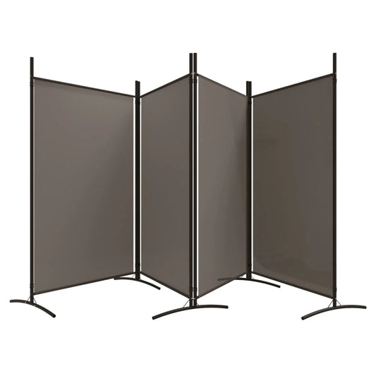 Paravent 4 Panneaux Tissu Anthracite