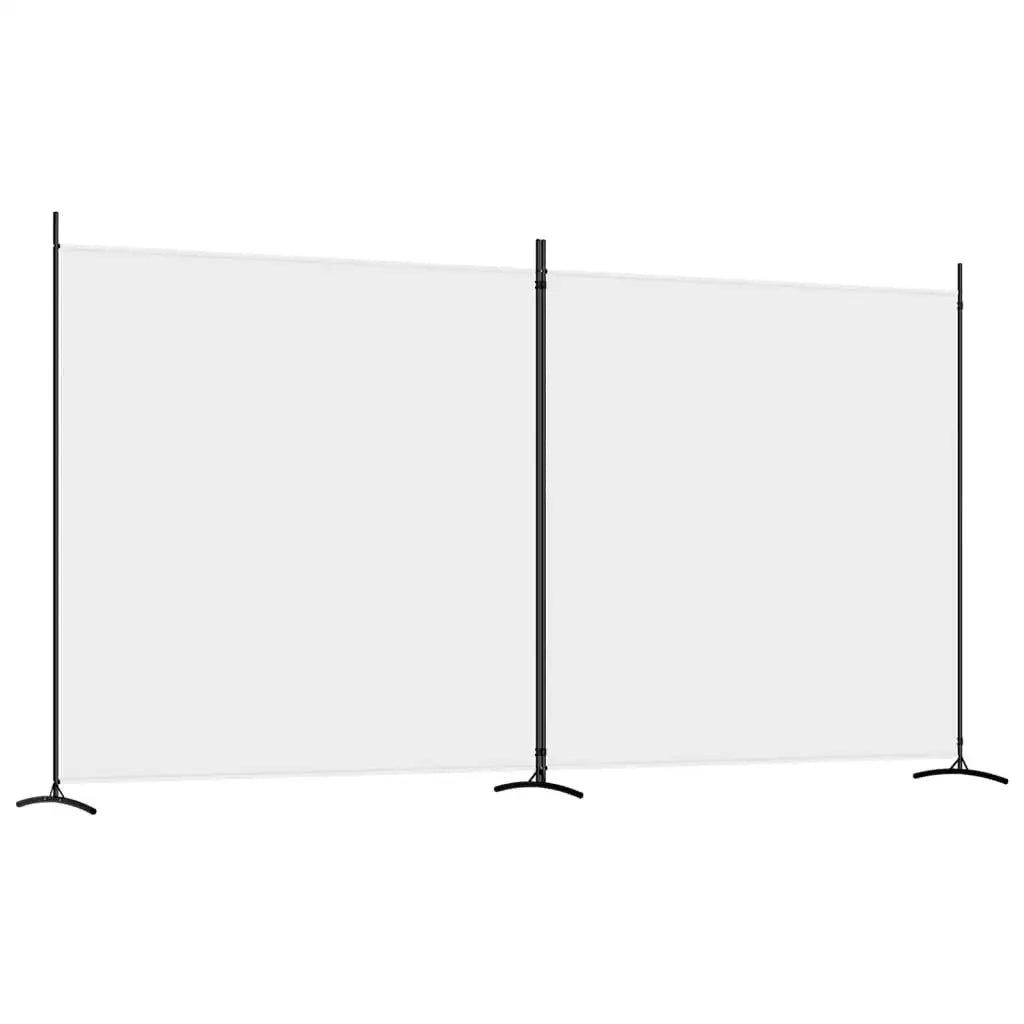 Paravent 2 Panneaux Tissu Blanc