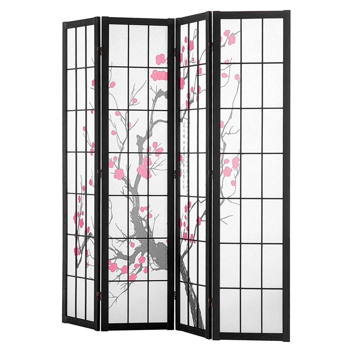 Paravent Japonais Fleurs de Cerisier 4 Panneaux