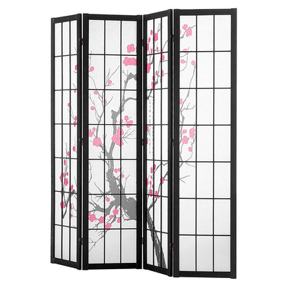 Paravent Japonais Fleurs de Cerisier 4 Panneaux