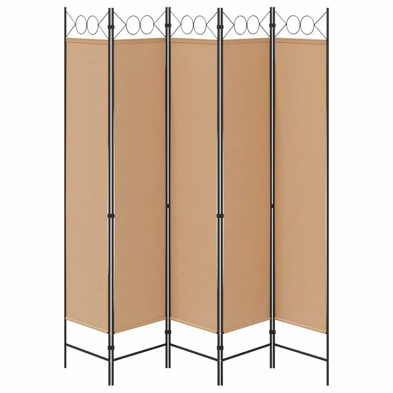 Paravent 6 Panneaux Tissu Beige