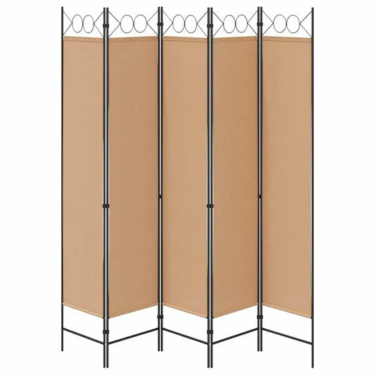Paravent 6 Panneaux Tissu Beige