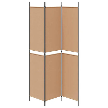 Paravent 3 Panneaux Tissu Beige 150 × 220 cm