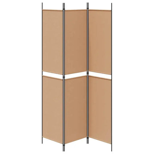 Paravent 3 Panneaux Tissu Beige 150 × 220 cm