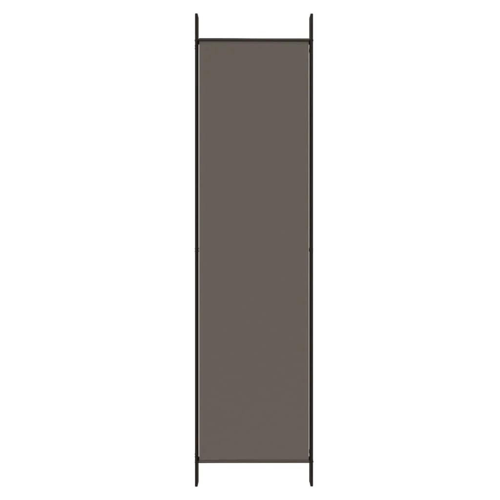 Paravent 5 Panneaux Tissu Anthracite