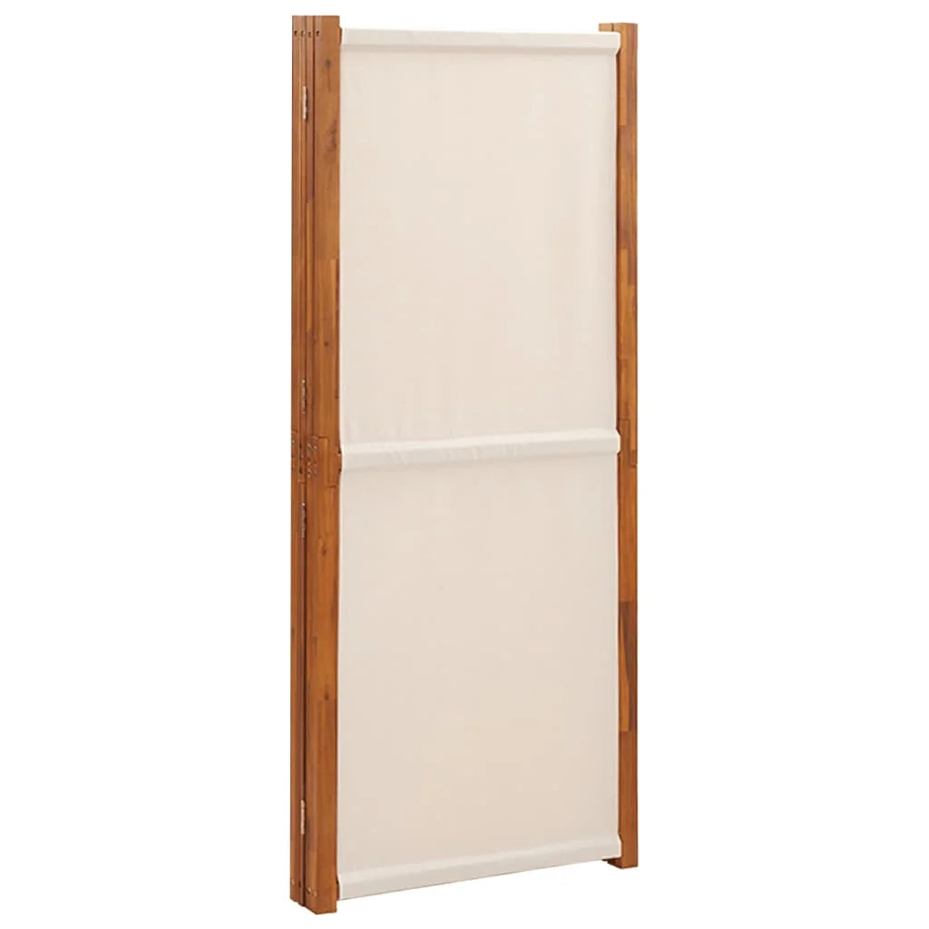Paravent 4 Panneaux Tissu Blanc Crème