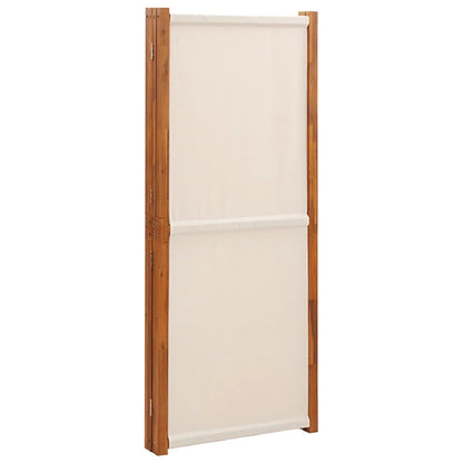 Paravent 4 Panneaux Tissu Blanc Crème
