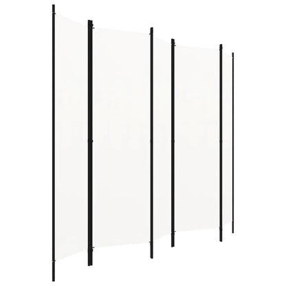 Paravent 5 Panneaux Tissu Blanc