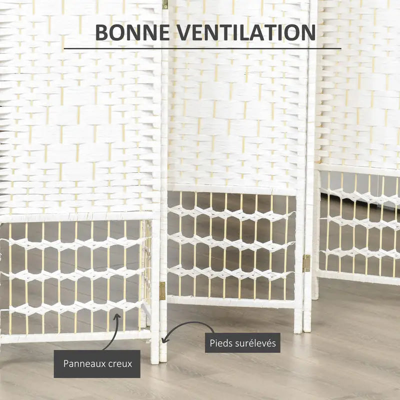 Paravent 6 Panneaux Bambou Naturel