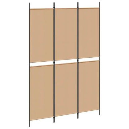 Paravent 3 Panneaux Tissu Beige 150 × 220 cm