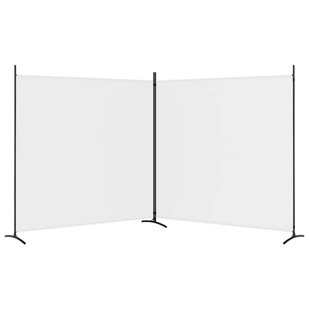 Paravent 2 Panneaux Tissu Blanc