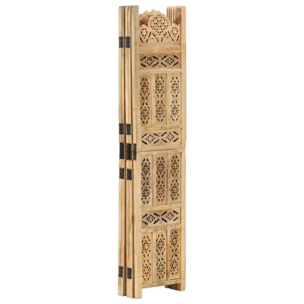 Paravent 5 Panneaux Bois de Manguier 200 × 165 cm