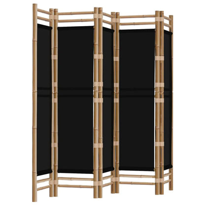 Paravent 5 Panneaux Bambou & Toile