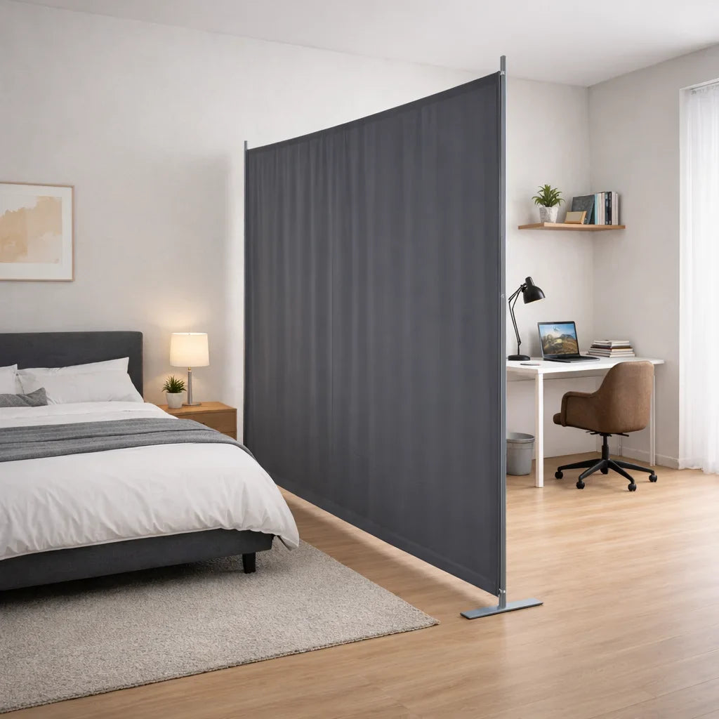 Paravent Tissu Gris Grand Format