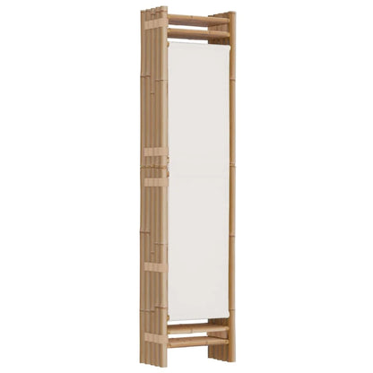 Paravent 5 Panneaux Bambou & Toile