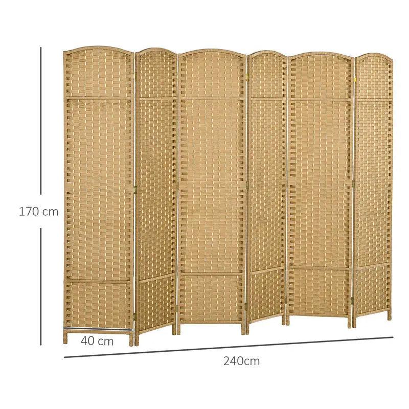 Paravent 6 Panneaux Bambou Design Nature