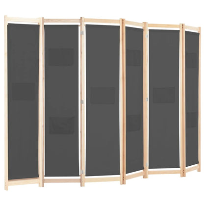 Paravent 4 Panneaux Tissu Gris