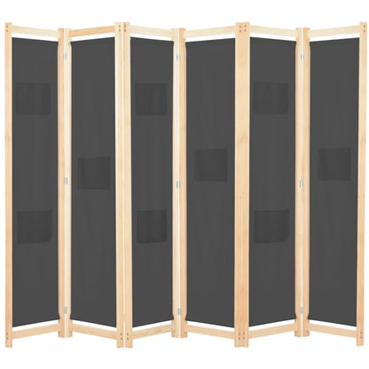 Paravent 4 Panneaux Tissu Gris