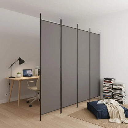 Paravent 5 Panneaux Tissu Anthracite