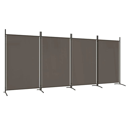 Paravent 4 Panneaux Tissu Anthracite