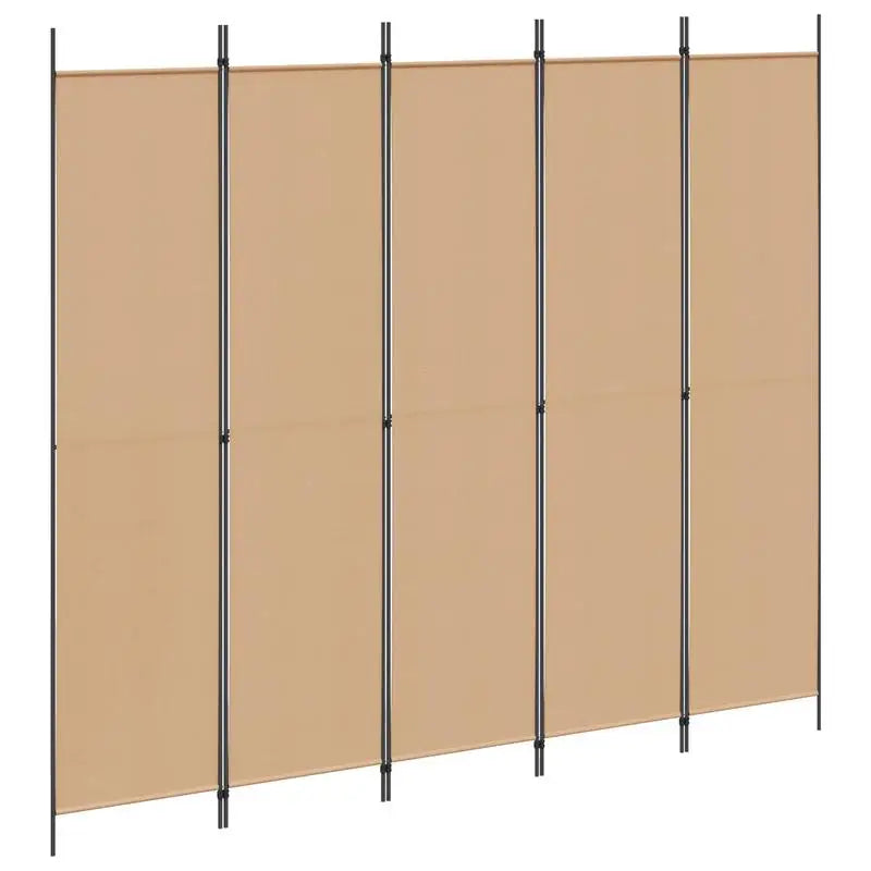 Paravent 5 Panneaux Tissu Beige