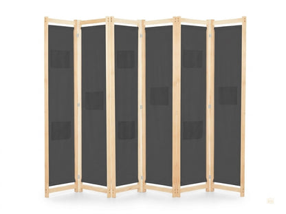 Paravent 4 Panneaux Tissu Gris